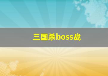 三国杀boss战