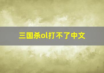 三国杀ol打不了中文