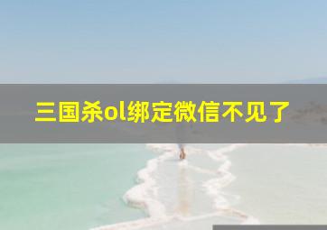 三国杀ol绑定微信不见了