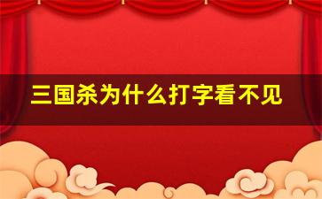 三国杀为什么打字看不见