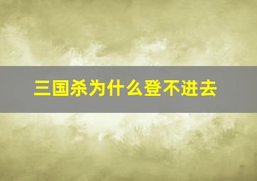 三国杀为什么登不进去