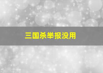 三国杀举报没用