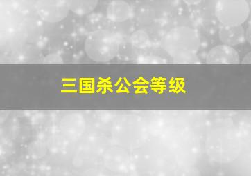 三国杀公会等级