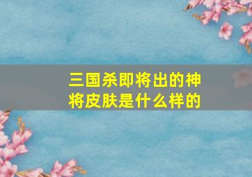 三国杀即将出的神将皮肤是什么样的