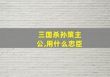 三国杀孙策主公,用什么忠臣