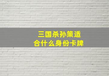 三国杀孙策适合什么身份卡牌