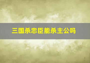 三国杀忠臣能杀主公吗