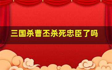 三国杀曹丕杀死忠臣了吗