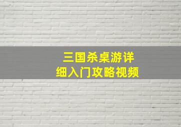 三国杀桌游详细入门攻略视频