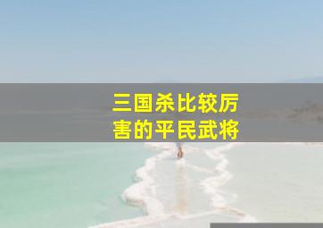 三国杀比较厉害的平民武将