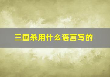 三国杀用什么语言写的