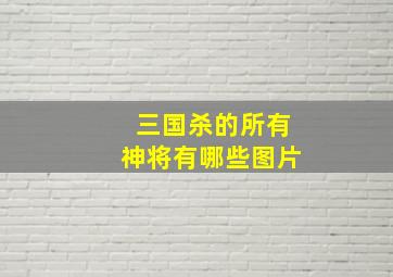 三国杀的所有神将有哪些图片