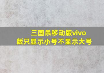 三国杀移动版vivo版只显示小号不显示大号