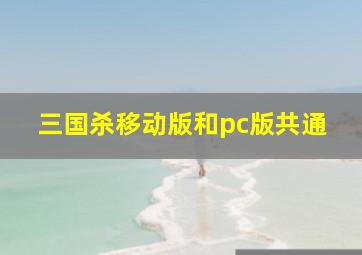 三国杀移动版和pc版共通