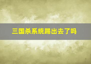 三国杀系统踢出去了吗