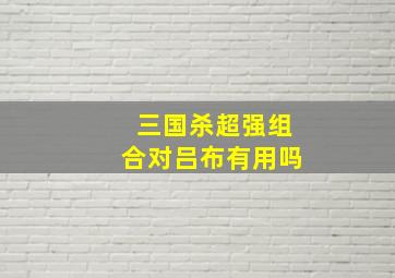 三国杀超强组合对吕布有用吗