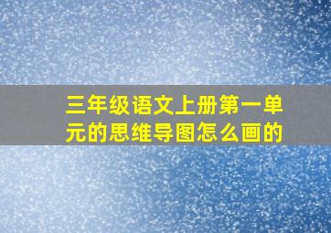 三年级语文上册第一单元的思维导图怎么画的