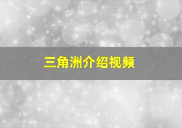 三角洲介绍视频