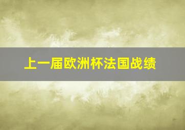 上一届欧洲杯法国战绩