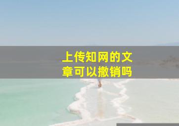 上传知网的文章可以撤销吗