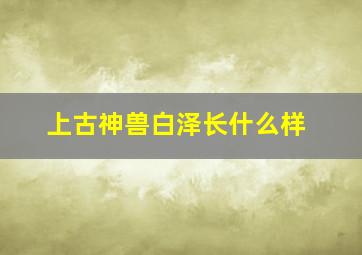 上古神兽白泽长什么样