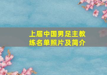 上届中国男足主教练名单照片及简介