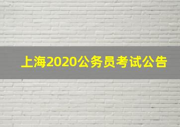 上海2020公务员考试公告