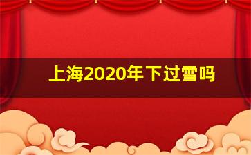 上海2020年下过雪吗