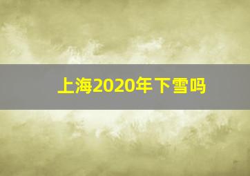 上海2020年下雪吗