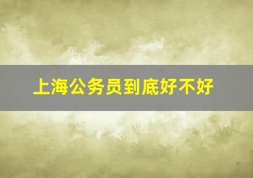 上海公务员到底好不好