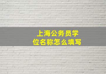 上海公务员学位名称怎么填写