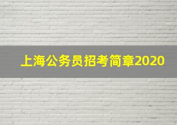 上海公务员招考简章2020