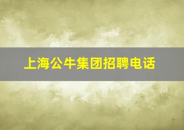 上海公牛集团招聘电话