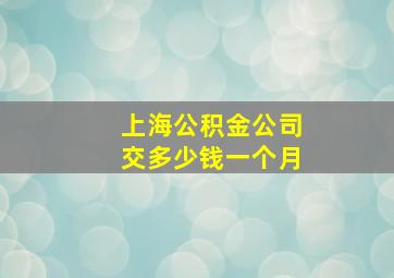 上海公积金公司交多少钱一个月