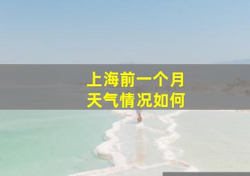 上海前一个月天气情况如何