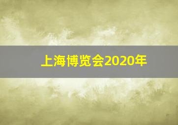 上海博览会2020年