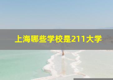 上海哪些学校是211大学