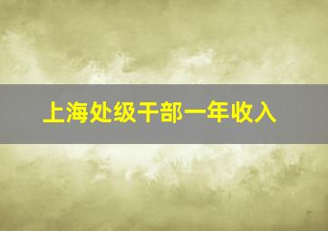 上海处级干部一年收入