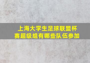 上海大学生足球联盟杯赛超级组有哪些队伍参加