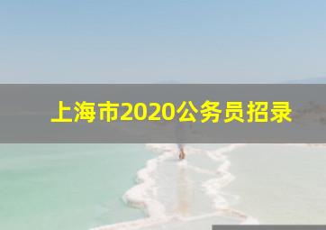 上海市2020公务员招录