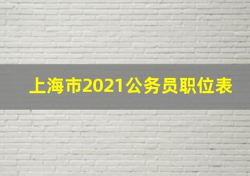 上海市2021公务员职位表