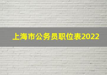 上海市公务员职位表2022