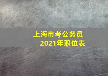 上海市考公务员2021年职位表