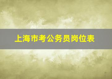 上海市考公务员岗位表