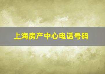 上海房产中心电话号码