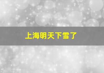 上海明天下雪了