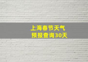 上海春节天气预报查询30天