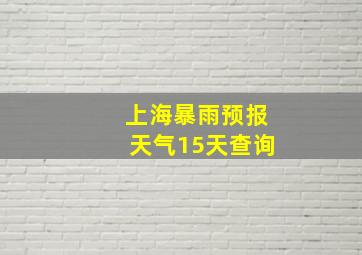 上海暴雨预报天气15天查询