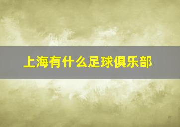 上海有什么足球俱乐部