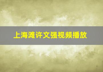 上海滩许文强视频播放